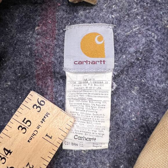 Vintage Carhartt Blanket Lined Chore Coat Barn Jacket C01 BRN 44 Faded Workwear - Picture 2 of 14